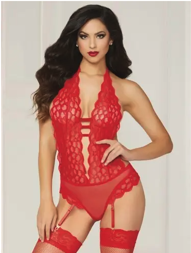 red lace teddy