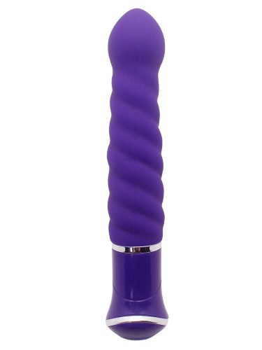 Purple silicone spiralled vibrator usb rechargeable 173803