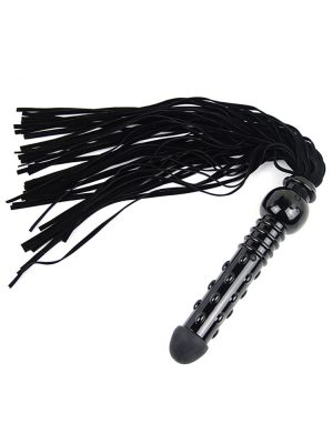 Suede black tassel whip vibrator bondage sex toy 2