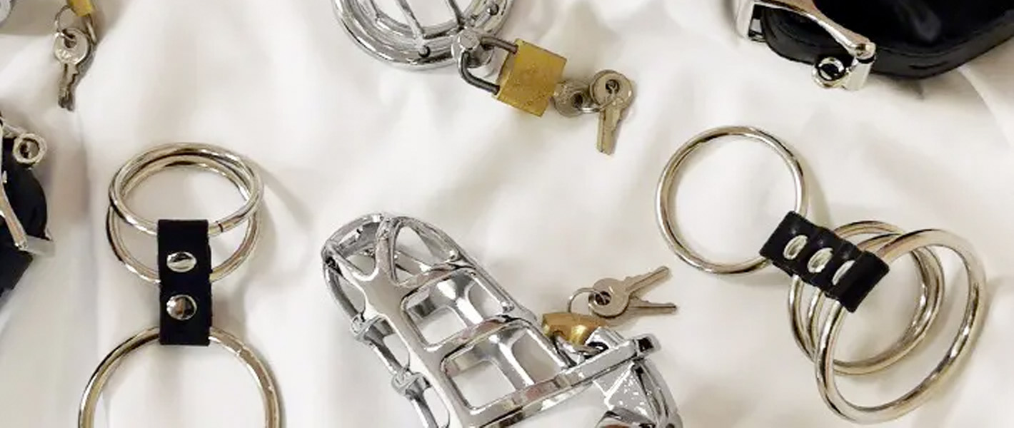 chastity devices on bed
