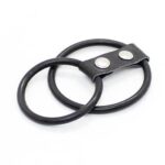 black silicone double cock ring two rings flat pulse and cocktails sex toys 0000037537 -000030239