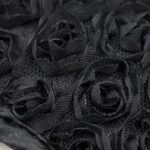Blindfold Black Silk Flower Detail Close Up