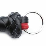 Leather Flogger Black And Red Bondage Handle Bondage Ring