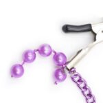 Nipple Clamps Sex Purple Beaded Close Up Beads