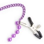 Nipple Clamps Sex Purple Beaded Close Up Clamp