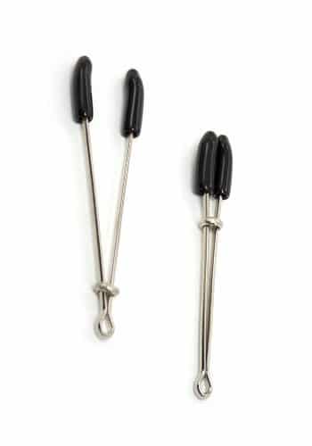 Nipple Clamps Silver Black Rubber Ends