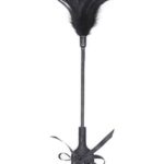 Paddle with Black Faux Feather and Lace Up Detail