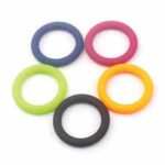 set of three thick silicone cock rings blue organge pink green pulse and cocktails mitiple colours