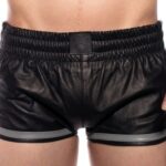 Prowler-Leather-Grey-Sport-Shorts-close-up