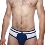 prowler backless brief white and navy