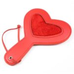 Red pleather paddle heart fur