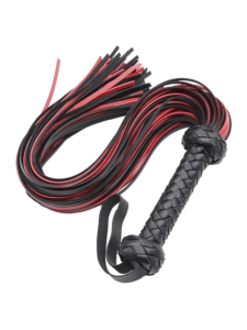long black and red flogger