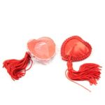 red fabric nipple tassles with adhesive