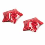 side image sequin red star nipple covers