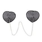 silver chain heart nipple covers with adhesive