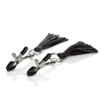 Nipple Clamps with Black Leather Tassels