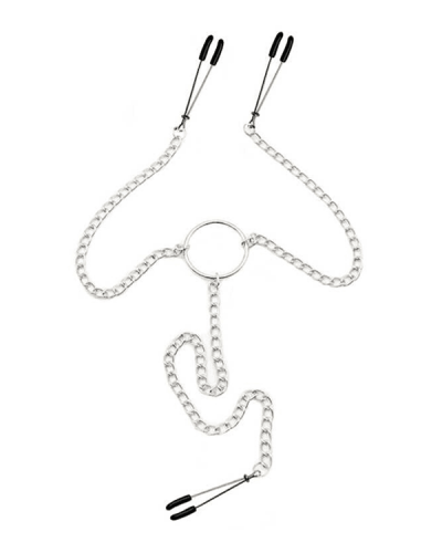 Nipple clamps with genital clamp