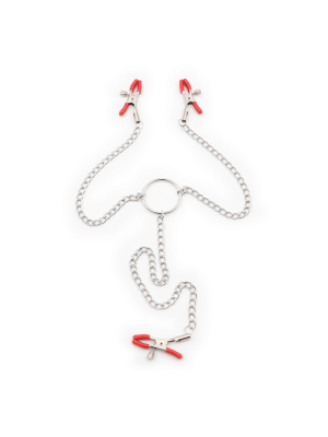nipple clamp - clit clamp - red clamp - chain clamp