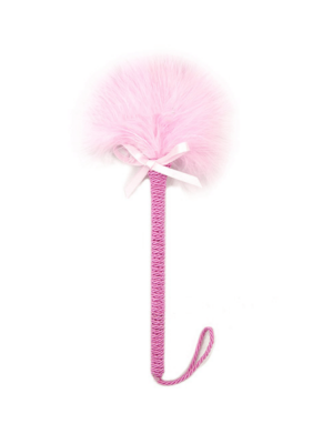 pink feather tickler - pink feather tickler with bow - pink tickler - feather tickler