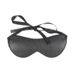 Black PVC tie up eye mask blindfold