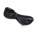 Black PVC tie up eye mask blindfold