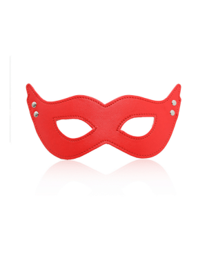 red eye mask - studded mask - stud mask - red mask - leather mask - Devil eye mask