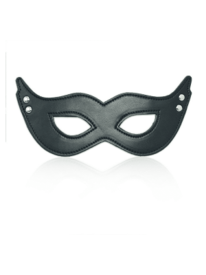 black eye mask - studded eye mask - black mask - leather eye mask - leather mask - black devil mask
