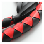 red and black long flogger