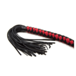 leather flogger black and red