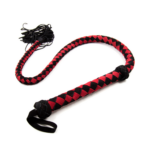 leather flogger black and red