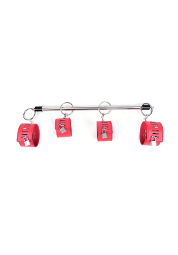 spreader bar with 4 red cuffs