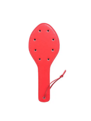Red paddle - leather paddle - paddle with holes - spanking paddle - leather spanker - red spanker