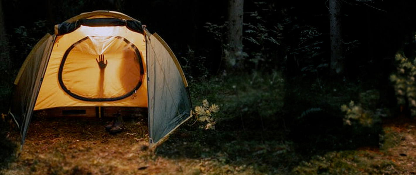 couple in tent at night