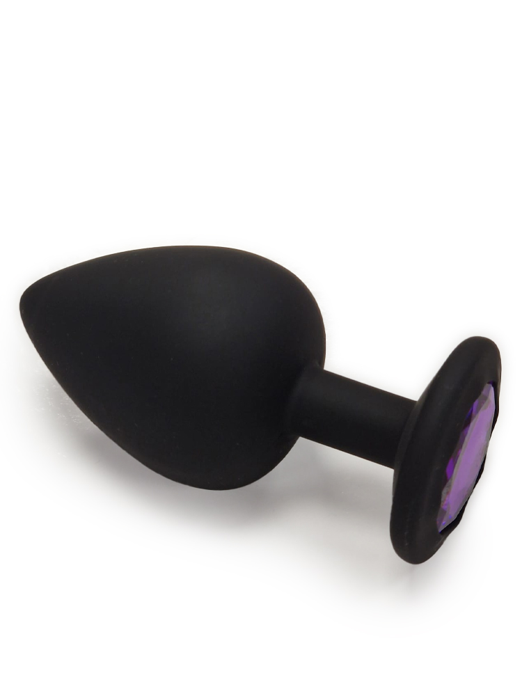 Large Silicone Butt Plug with Faux Jewel