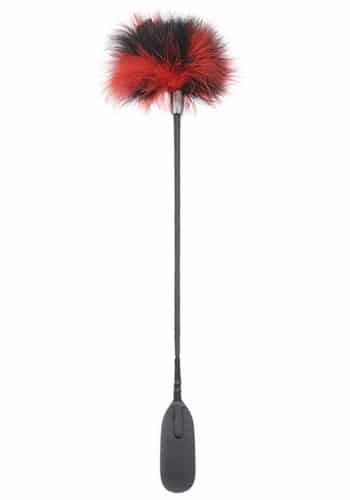 Dual Ended Feather Tickler and Spanker Black and Red