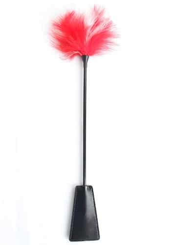 Double Ended Red and White Feather Tickler with Paddle Spanker