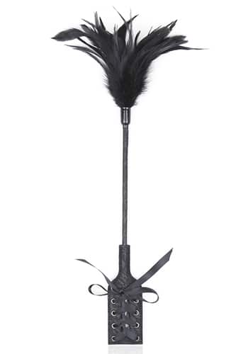 Black Feather Tickler and Lace Up Detail Paddle
