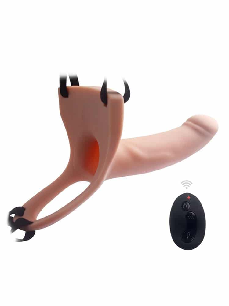 Vibrating Hollow Strap-On Penis Extender 6.7 Inch