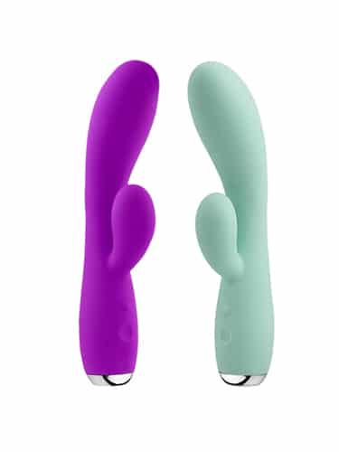 Elegance Small Rabbit Vibrator Purple and Green Soft Silicone Purple
