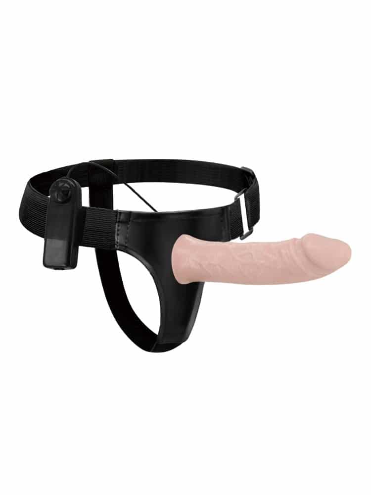 Vibrating Hollow Strap-on with Harness 3 Inch